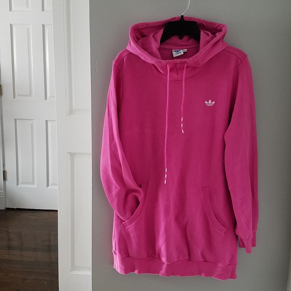 Adidas Pink Logo Sweater Dress L